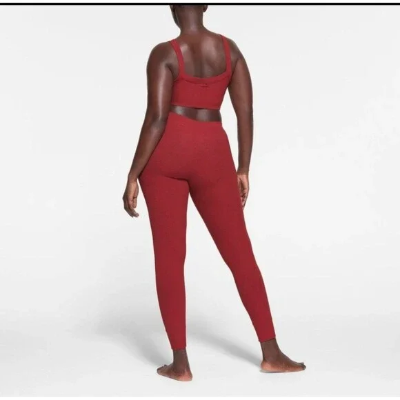 NWT SKIMS COTTON RIB LEGGING BRICK NWT
